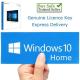 MS Windows 10 Home OEM Genuine Key License Packaage 32 / 64 Bit Microsoft Certificate