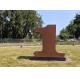 Contemporary Decoration Outdoor Metal Art Sculpture Corten Steel Number Sculpture