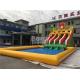 Custom Dinosaur Slide Inflatable Water Park With Pool For Summer