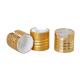 Cosmetic Aluminum Shampoo Bottle Cap Ribbed Version 24 / 410 Gold Color