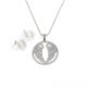 South American Fashion Stainless Steel Earrings With Matched Pendant Necklace Set CQT42