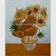 Countryside Vincent Van Gogh Oil Paintings Sunflowers with Vienna Gold Leaf 20 x 24 inches