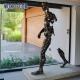 Indoor Metal Art Decoration Abstract Walking Bronze Sculpture of People