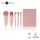 5pcs Travel Makeup Brush Kit Short Handle Cosmetic Accessories With Mirror