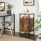 Glass Top Side Table with Cabinet, Storage Side Table, Small Storage Cabinet