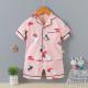 Children Home Soft Button Down Short Sleeve Pajamas With Printing Watermarks