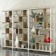Double Sided Metal Frame Wood Shelves Bookshelf For Library Clothing Storage