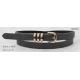 Dark Grey PU Fashion Ladies Black Belt For Womens With Gold Buckle & Loops