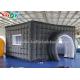 Inflatable Party Tent Black Inflatable Photo Booth With 17 Color Changing Lights / Window