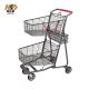 Hand Push 180 Litre 1.1M 2 Basket Shopping Trolley Portable Rolling Carts For Groceries