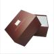 Dark Red Recyclable Package Paper Box , Rigid Cardboard Box Gift Packaging
