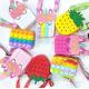 Fidget Push Bubbles Toy Rainbow Unicorn Coin Purse Wallet Ladies Silica Crossbody Bag