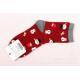 2015 Promotional korean christmas style cotton socks in lower calf length for women