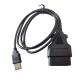 OEM 16 Pin OBDII To USB Cable Female To Male 2A For Automotive