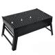 Stainless Steel BBQ Grill Folding Portable Barbecue Charcoal Grill for Picnic in Black