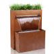 Multifunctional Corten Steel Waterfall Metal Garden Ornaments With Planter