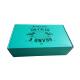 Rigid Teal Color Folding Gift Boxes Black Logo Flat Pack Without Lamination Surface