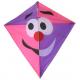 Clown Pattern Diamond Stunt Kite Single Line Type Easy Assembled For Beginner Playing