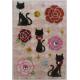 Pinky Rose Cats Glitter Foam Stickers With Shinning Dimond Japanese Style