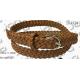 Tan / Black / Brown PU Womens Braided Belt , Ladies Braided Belts With Gold Buckle