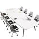 Simple Modern Oval Conference Table and Chair Combination for White Negotiation Space