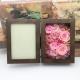 Natural Everlasting Preserved Flower Red Rose Gift Wood Photo Frame for Wedding Decoration gift