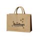 Fully - Lined Reusable Jute Shopping Bags , Durable Jute Market Tote