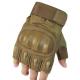 Tactical Half Finger Waterproof Riding Gloves Microfiber Army Green