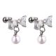 Canada style fashion piercing jewelry bowknot shape stud earring with pearl