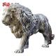 Custom Metal Animal Statues Art Decoration with Large Stainless Steel Lion Sculptures