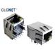 10 100 1000Base T Magnetic Jack Right Angle Rj45 Connector 1x1 Single Port Tab Down
