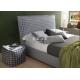 Modern Fabric Design Wooden Bed Frame Villa Bedroom Upholstered Bed