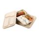 Three compartments to-go box biodegradable eco friendly wheat starw fast food container with lid