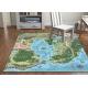 Unti-Slip Polyester Printed backing pvc dots country map  Area Rugs 50x80cm