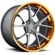 Matt Grey Face 3PC Forged Rims Golden Polished Lip 21x9.0 And 21x12