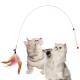 Colorful Interactive Cat Toys Wire Feather Bell Cat Tickling Stick With Logo Customized