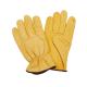 LC10990 Rough Rider Cowhide Leather Classic Driver Gloves with Elastic Back Gold Made