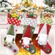 Christmas Stocking 3 Pack, 19 Inch 3D Gnomes Santa Christmas Stockings Fireplace Hanging Stockings for Family Christmas