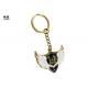 Wing Shaped Metal Key Ring Gold Finishing With White And Black Enamel