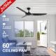 60” Matte Black Smart Ceiling Fan | Sleek Design, Quiet Power, Smart Control