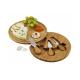 Bamboo Wood Round Slide Out Cheese Board And Knife Set Non - Fragile