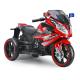 Three-Wheel Electric Off-Road Ride Motorcycle for Children in Red/White/Silver