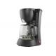Black 600W 0.6L Electric Drip Coffee Maker Machine Removable Filter Easy To Control
