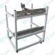 Four Wheel Two Layer Stainless Steel  Mirae SMT Feeder Carts
