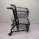 Electrophoresis 80L Metal Shopping Trolley Lightweight With 3 Baskets 4 PU Wheels
