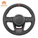 Black Thread DIY Vegan Suede Steering Wheel Cover for Toyota Yaris Cross GR 2023-2024
