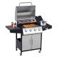 Commercial Outdoor BBQ Gas Grill with Stainless Steel Construction and Side