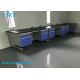 C-Frame Wood Steel Chemical Laboratory Wall Bench With Epoxy Resin Top