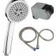 Chrome Bathroom Faucet Shower Set 5 Functions Hand Shower ABS Plastic Rain Shower Head
