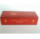 Embossing Elegant Cigar Gift Boxes Foldable Coated Paper with red